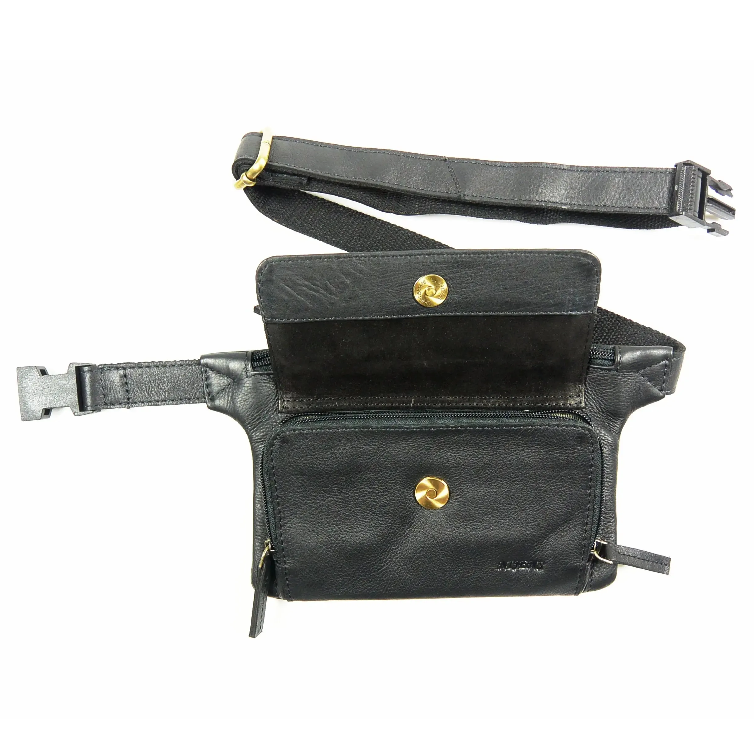 Bauchtasche S-XXL Leder Pouch NJ-14 Schwarz