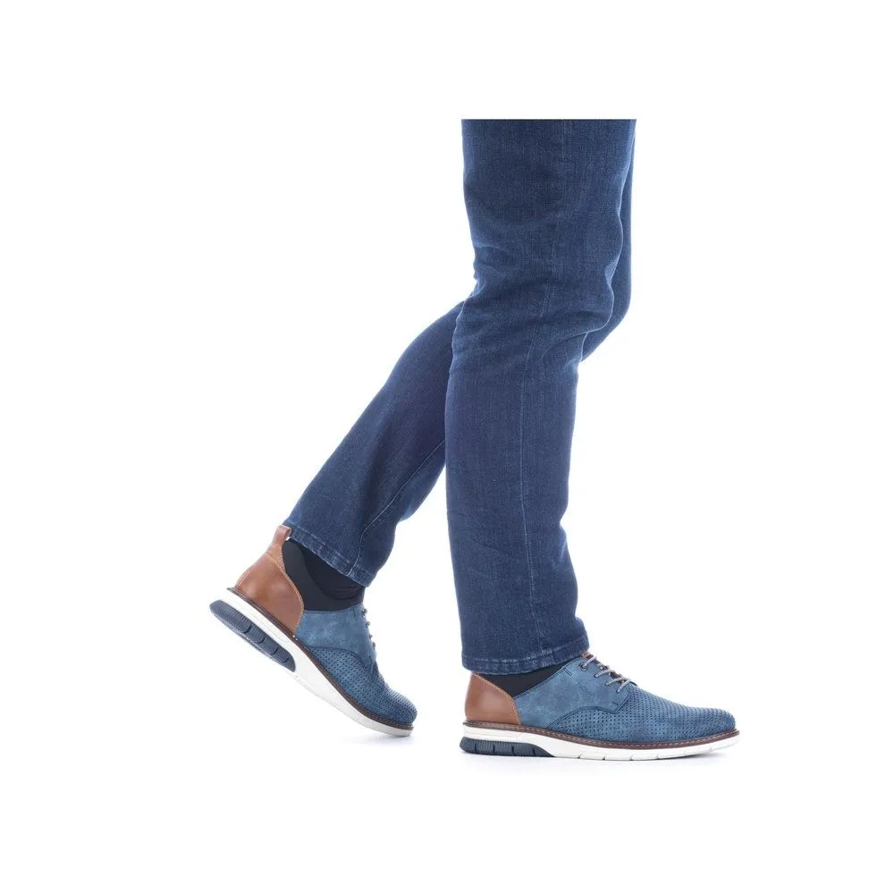 Rieker Antistress Herren Slipper Lochmuster blau S13 14450-14
